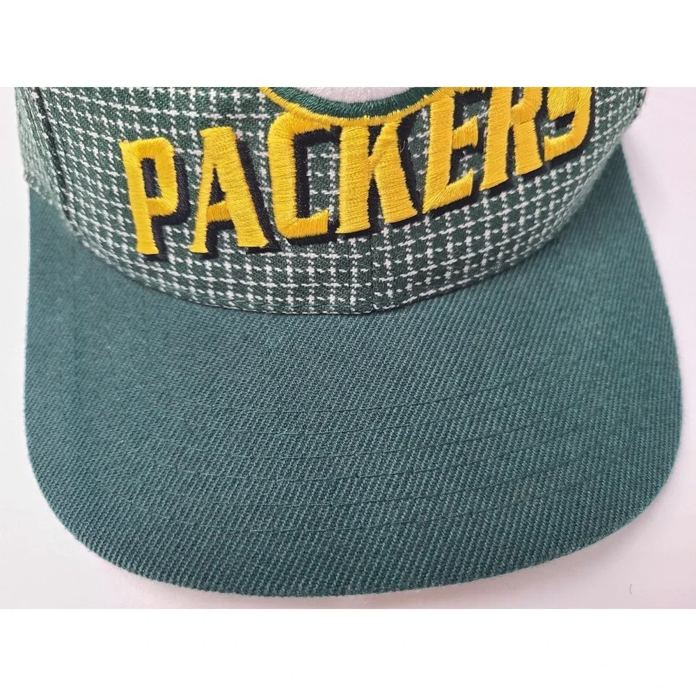 Vintage Youth Green Bay Packers Logo Athletic Pro Line Grid Adjustable Hat Cap‎